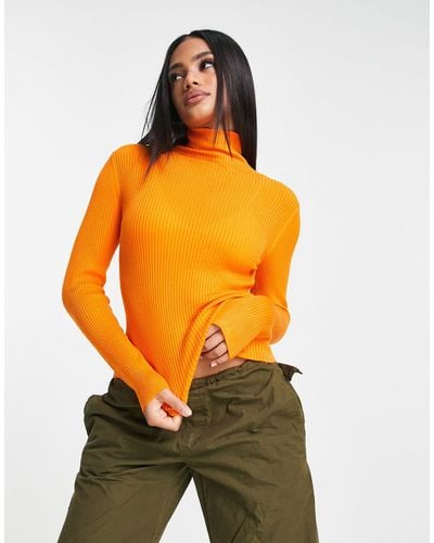 AsYou Knitted Roll Neck Jumper - Orange