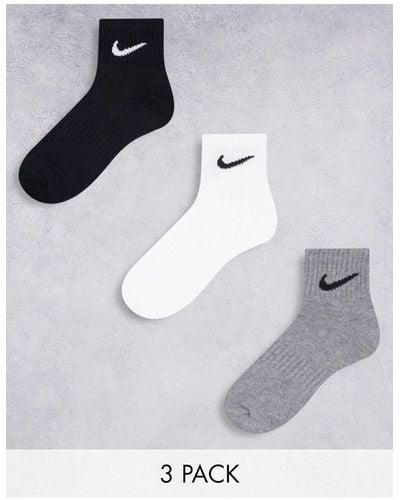 Nike – everyday – 3er-pack leichte knöchelsocken - Mehrfarbig