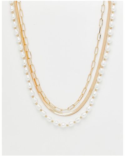 ALDO Mallory - collana multifilo color e con perle - Bianco