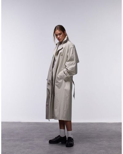 TOPSHOP Longline Trench Coat - White