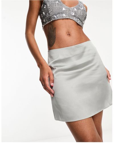 Jdy Satin Mini Skirt - Gray