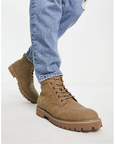ASOS Lace Up Boots - Natural