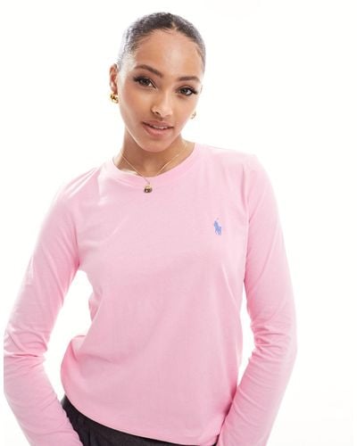 Polo Ralph Lauren Long Sleeve T-shirt With Logo - Pink