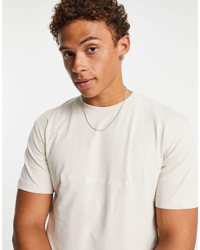 Jack & Jones Originals - T-shirt Met Geborduurd Logo En Verlaagde Schouder - Wit