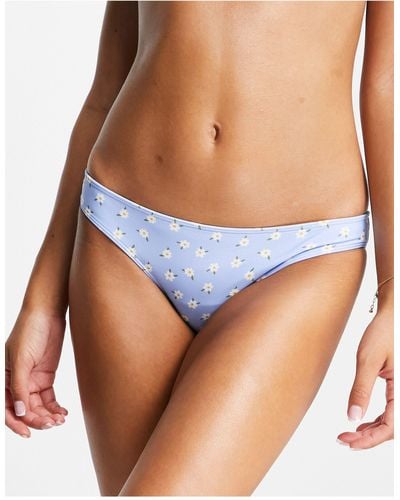 Hollister Slip bikini con stampa a fiorellini - Blu