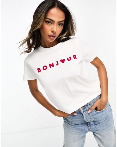 French Connection Bonjour T-shirt - White
