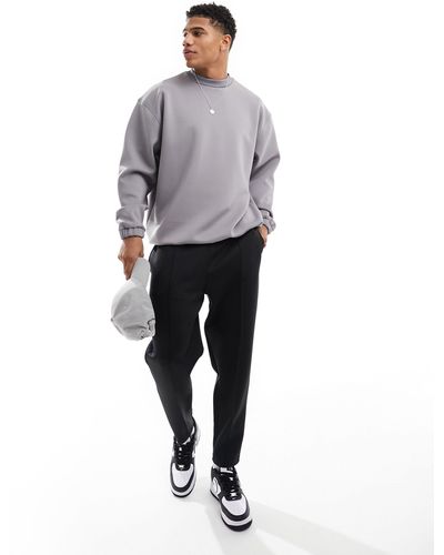 ASOS Oversized Scuba Sweatshirt - Gray