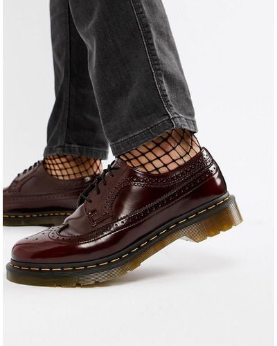 Dr. Martens Vegan 3989 Brogue Shoes In Red