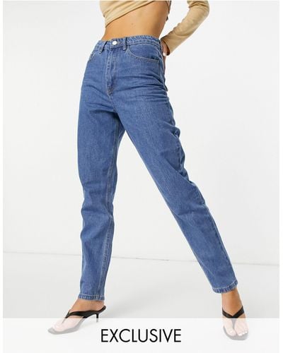 Missguided Riot High Waisted Mom Jean - Blue