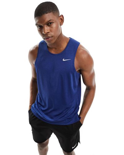 Nike Dri-fit miler - top senza maniche color reale - Blu