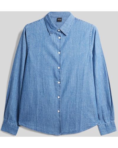 Aspesi Camicia in jeans délavé vestibilità slim - Blu