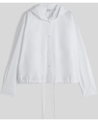Aspesi Camicia con cappuccio in popeline di cotone - Bianco