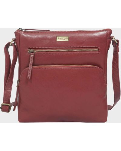 AGATHA' Chillipepper Red Vintage Polished VT Real Leather Crossbody Bag