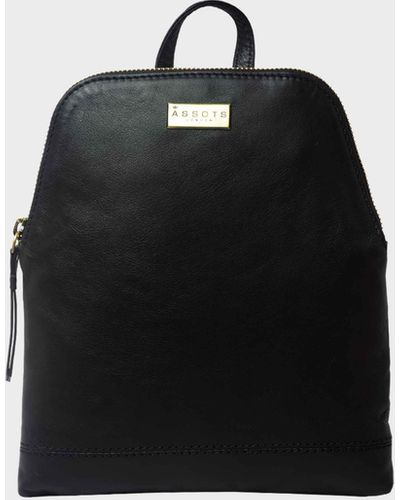 Assots London 'bella' Black Pebble Grain Small Leather Backpack