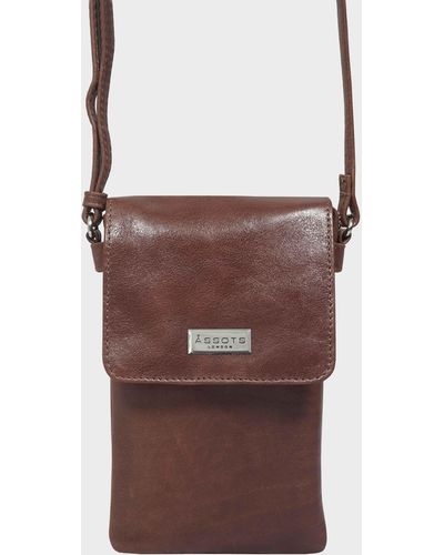  Mens Genuine Leather Crossbody Phone Bag, Vintage