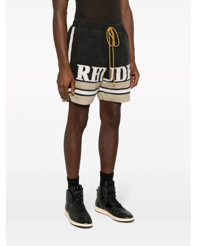 Rhude Men Embroidered Logo Shorts - Black
