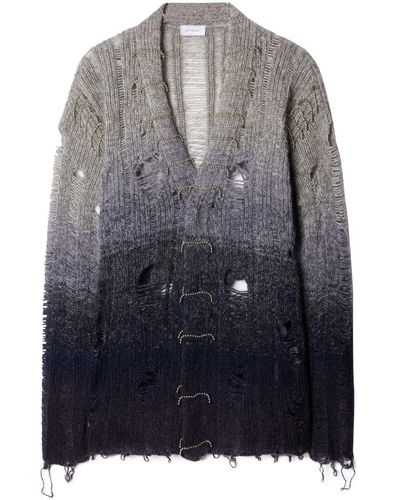 Off-White Wool Cardigan With Embroidered Monogram Black
