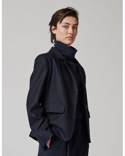 Margaret Howell Women Flap Pocket Blazer - Blue