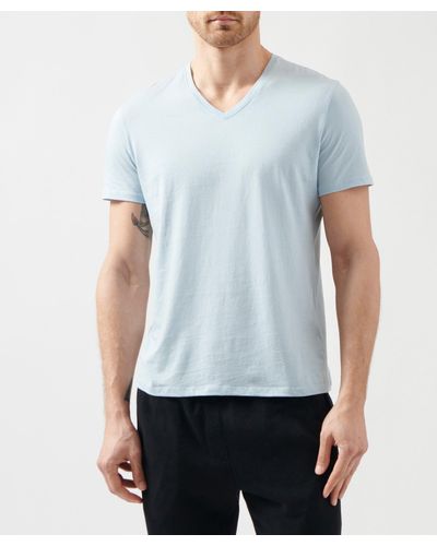 ATM Classic Jersey V-neck Tee - Blue