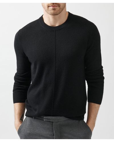 ATM Recycled Cashmere Exposed Seam Crew Neck Sweater - Black