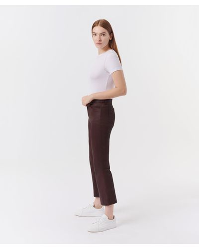 ATM Leather Cropped Flare Pant - White