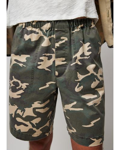 ATM Cotton Twill With Camo Print Shorts - Green