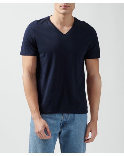 ATM Classic Jersey V-neck Tee - Blue