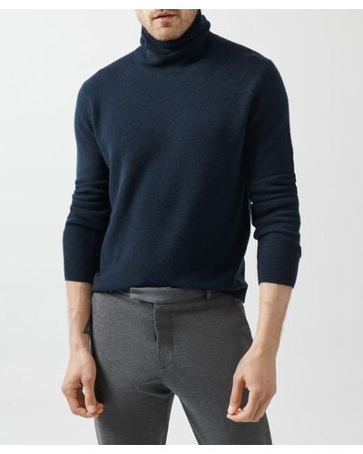 ATM Recycled Cashmere Turtleneck Sweater - Blue
