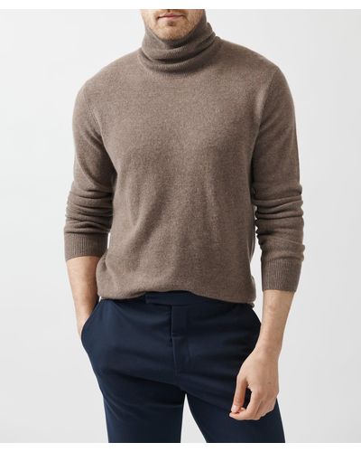 ATM Recycled Cashmere Turtleneck Sweater - Brown