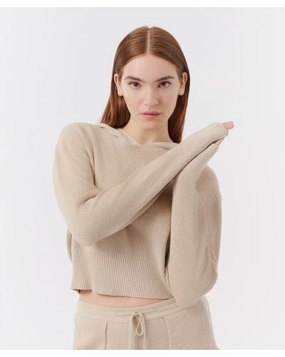 ATM Cotton Cashmere Long Sleeve Hoodie - Natural