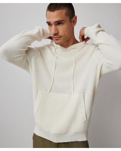 ATM Cotton Cashmere Waffle Hoodie - White