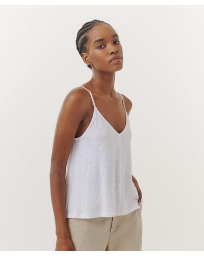 ATM Slub Jersey Exposed Seam Tank Top - White