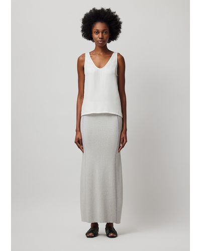 ATM Cotton Cashmere Maxi Skirt - White