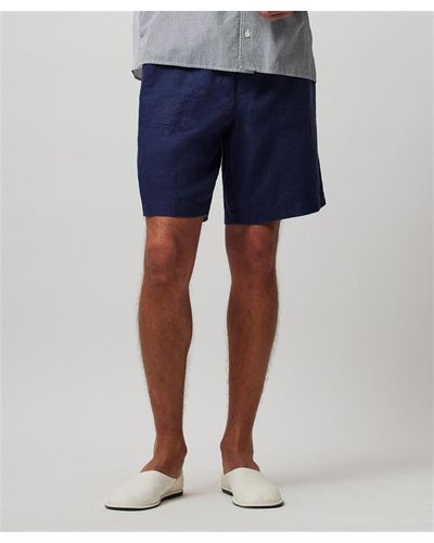 ATM Linen Pull-on Shorts - Blue
