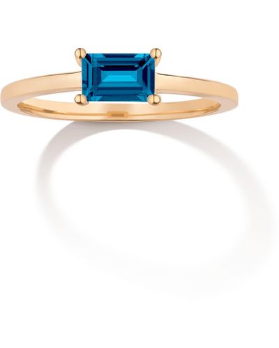 AUrate New York Birthstone Baguette Ring - Blue