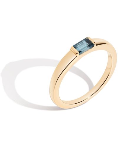 AUrate New York Aurate X Michelle: Tranquility Blue Topaz Ring (18k) - Metallic