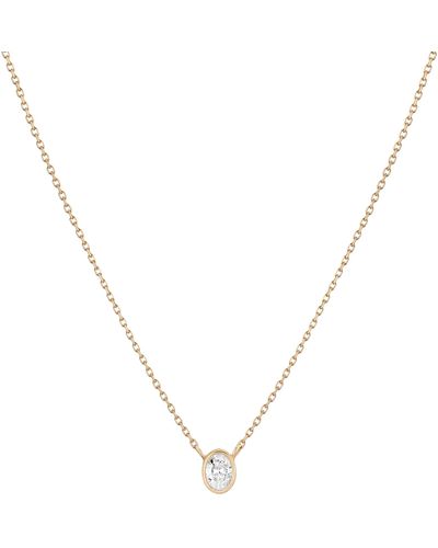 AUrate New York Diamond Oval Bezel Necklace - Yellow
