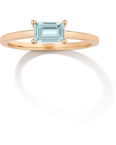 AUrate New York Birthstone Baguette Ring (aquamarine) - White