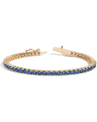 AUrate New York Blue Sapphire Tennis Bracelet - Metallic
