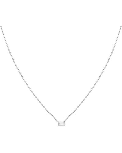 AUrate New York Solo Baguette Diamond Necklace - White