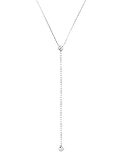 AUrate New York Gold Ball Lariat Necklace - White