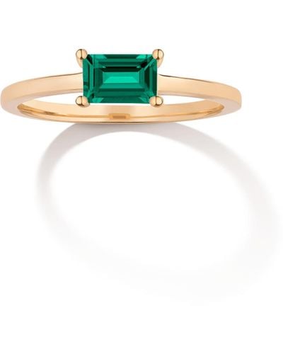 AUrate New York Birthstone Baguette Ring (emerald) - Green