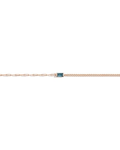 AUrate New York Aurate X Michelle: Tranquility Blue Topaz Chain Bracelet - Multicolor