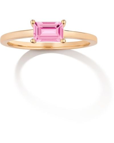 AUrate New York Birthstone Baguette Ring - Pink