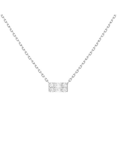 AUrate New York Baguette Diamond Illusion Necklace - Natural