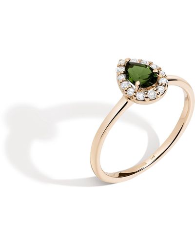 AUrate New York Vintage Pear Cut Ring (green Tourmaline) - Yellow