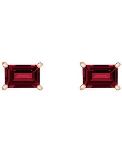 AUrate New York Birthstone Baguette Studs - Red