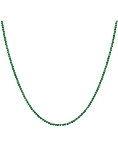 AUrate New York Green Emerald Tennis Necklace - Metallic