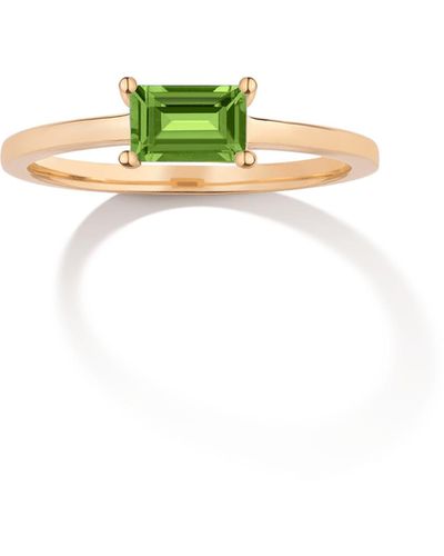 AUrate New York Birthstone Baguette Ring (peridot) - Green