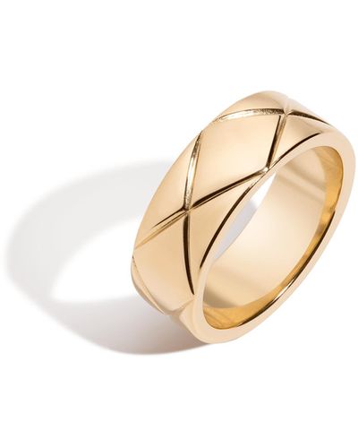 AUrate New York Quilted Gold Ring - Metallic